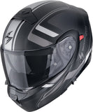 SCORPION EXO-930 EVO ARDENS CASCO MODULAR NEGRO MATE PLATA