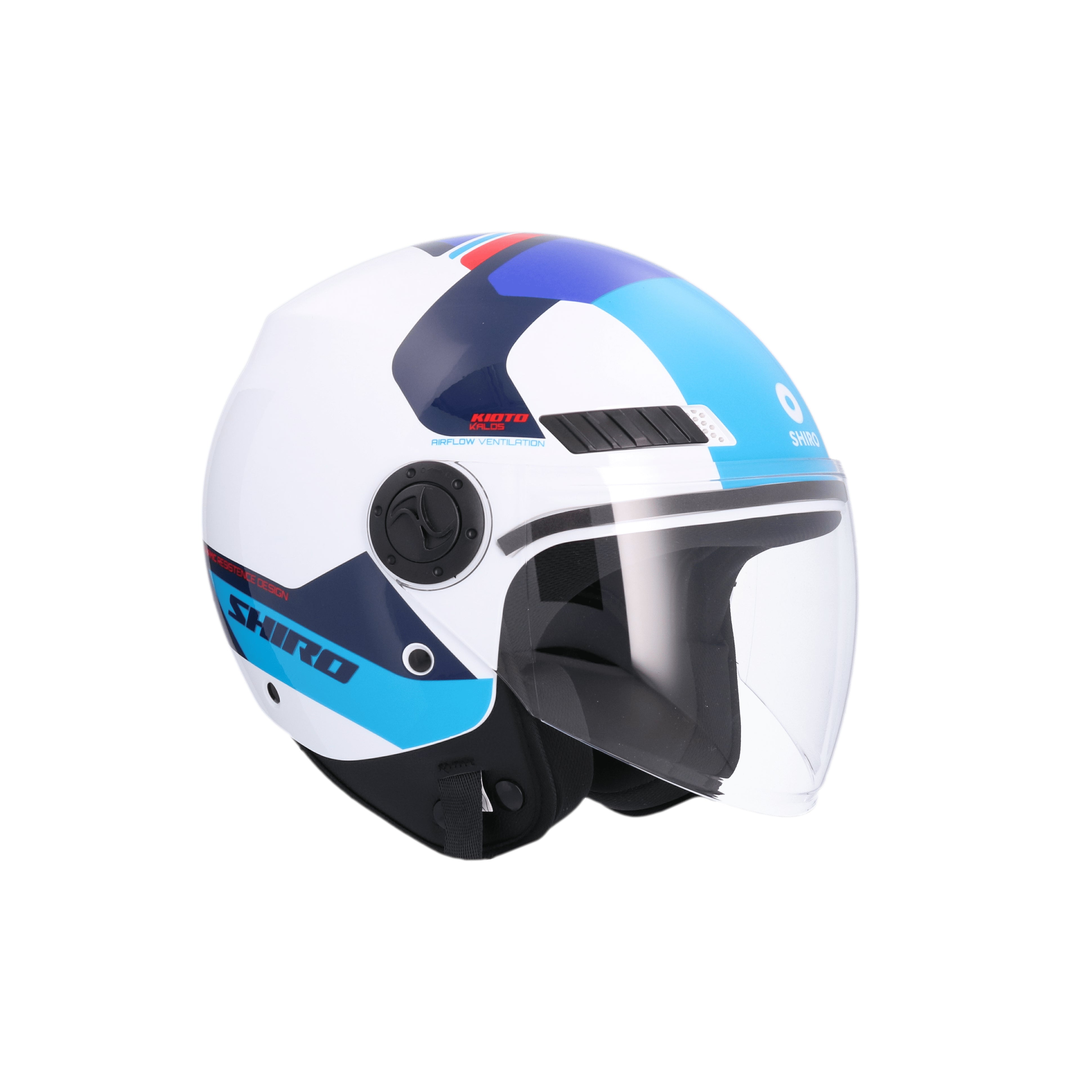 SHIRO CASCO KIOTO KALOS BLANCO_AZUL - SECURTEX MOTOR S.L (t/a MaximoMoto)