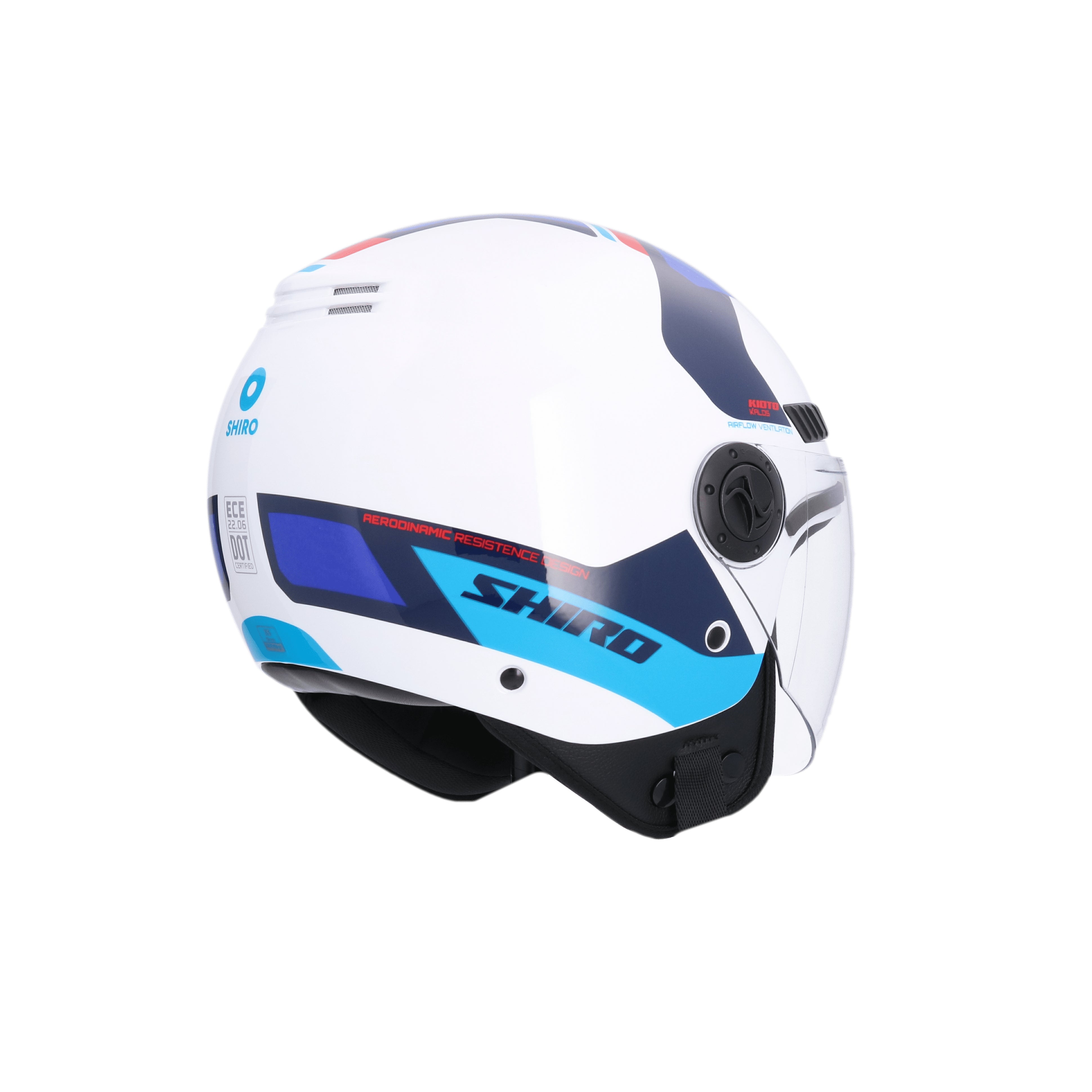 SHIRO CASCO KIOTO KALOS BLANCO_AZUL - SECURTEX MOTOR S.L (t/a MaximoMoto)
