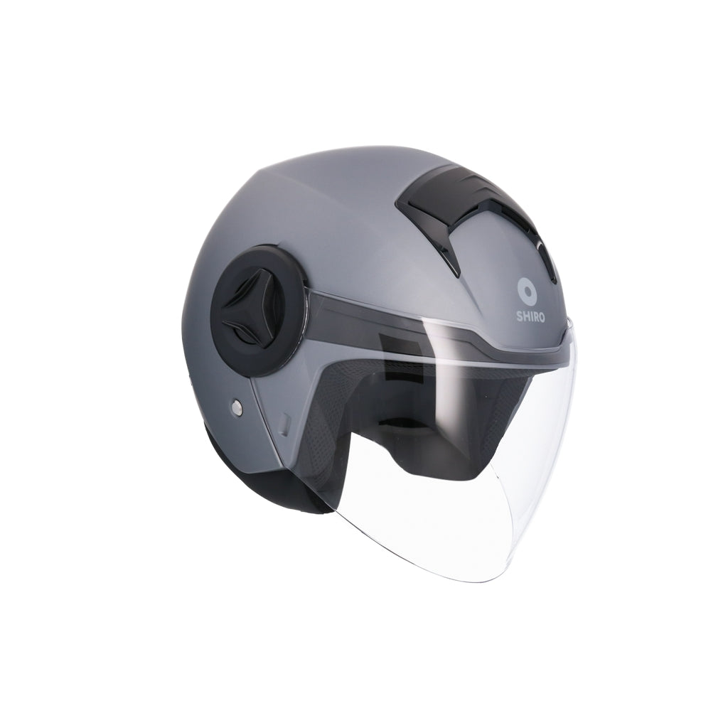 SHIRO CASCO ATENAS MONOCOLOR TITANIUM MATE - SECURTEX MOTOR S.L (t/a MaximoMoto)