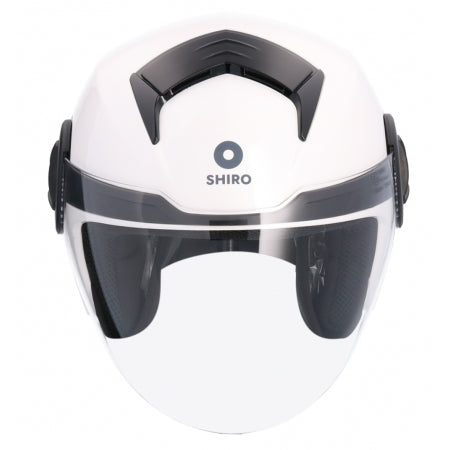 SHIRO CASCO ATENAS MONOCOLOR BLANCO PERLA - SECURTEX MOTOR S.L (t/a MaximoMoto)