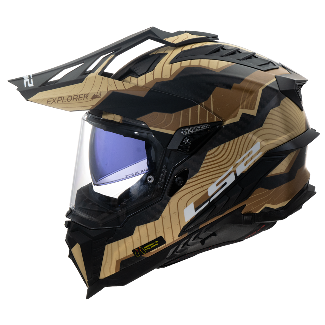 LS2 MX701 EXPLORER C TRICK CASCO DE MOTO MARRON ARENA