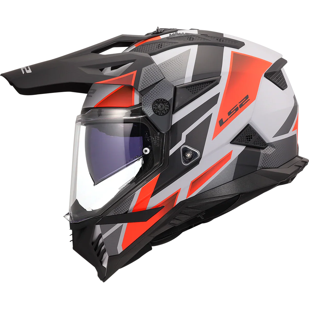 LS2 MX702 PIONEER II BLOCK CASCO DE MOTO GRIS ROJO