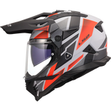LS2 MX702 PIONEER II BLOCK CASCO DE MOTO GRIS ROJO
