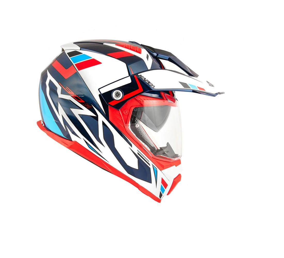 KAPPA KV30 EVO Moto Aventura Casco White Azul Rojo - CASCO