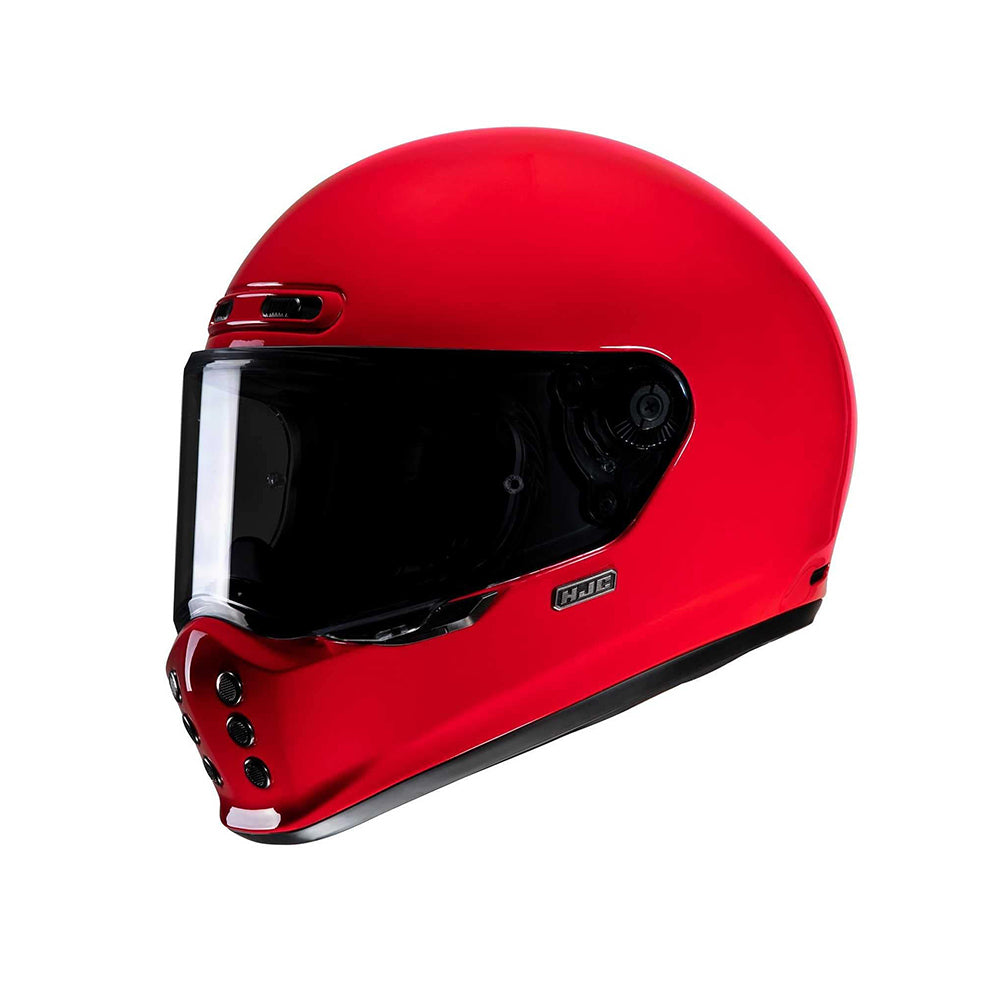 HJC V10 GRAPE carreras moto integral Casco intenso rojo 
