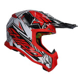 SHIRO MX-917 THUNDER 3 Casco de moto De Motocross rojo