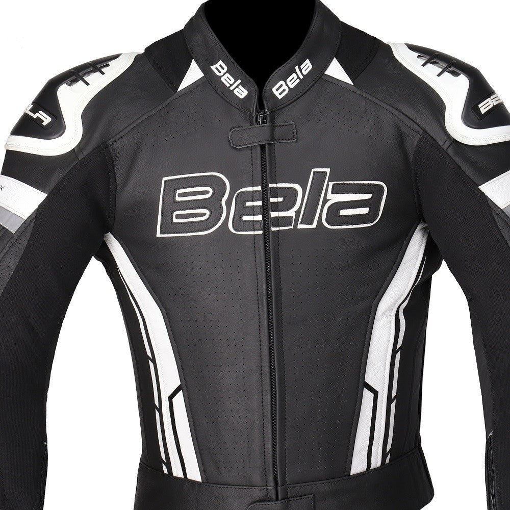 BELA - Chaqueta Piel Rocket man Negro/Blanco - SECURTEX MOTOR S.L (t/a MaximoMoto)