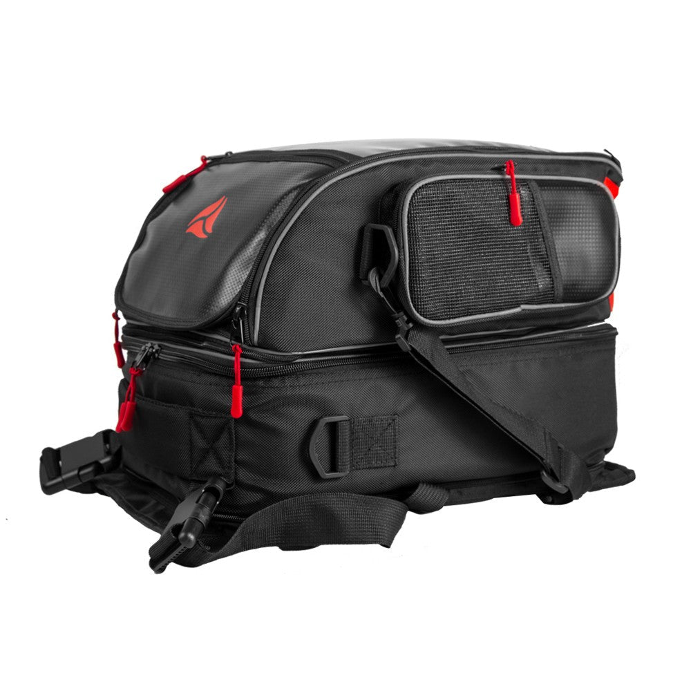 R-TECH - Mochila Piel/Textil Big Vince  Rojo - SECURTEX MOTOR S.L (t/a MaximoMoto)