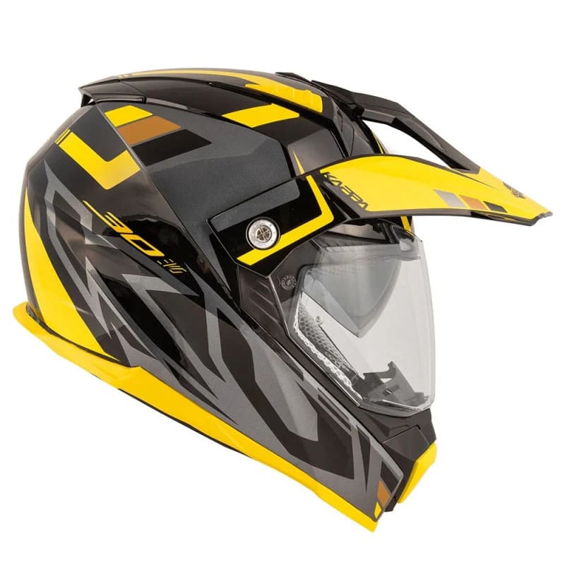 KAPPA KV30 EVO Moto Enduro Casco Negro Titanio Amarillo - CASCO