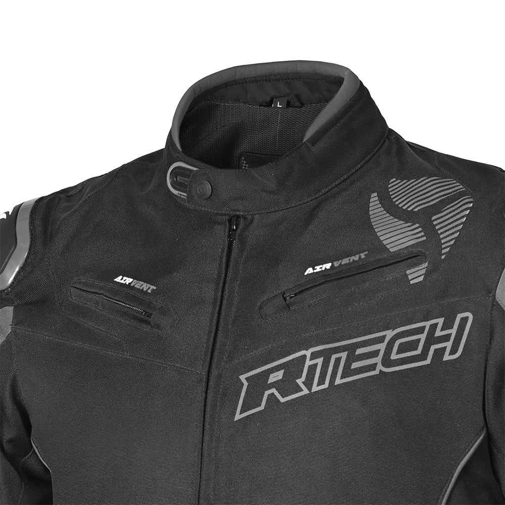 R-TECH Chaqueta Textil Knight Rider (Short) Negro/Antracita - CHAQUETA