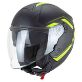CGM 126G IPER CITY Casco Jet De Moto Negro Amarillo Flouro