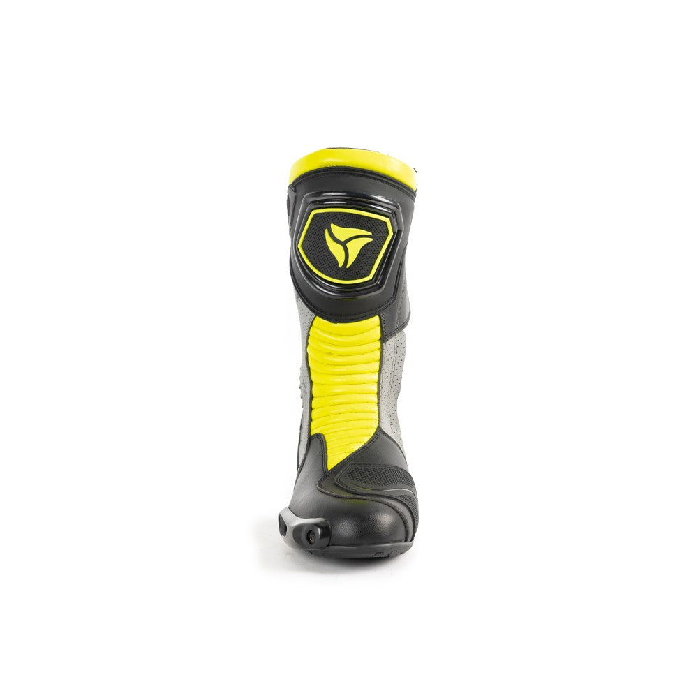R-TECH - Botas Piel Performer Man Negro/Amarillo Fluor - SECURTEX MOTOR S.L (t/a MaximoMoto)