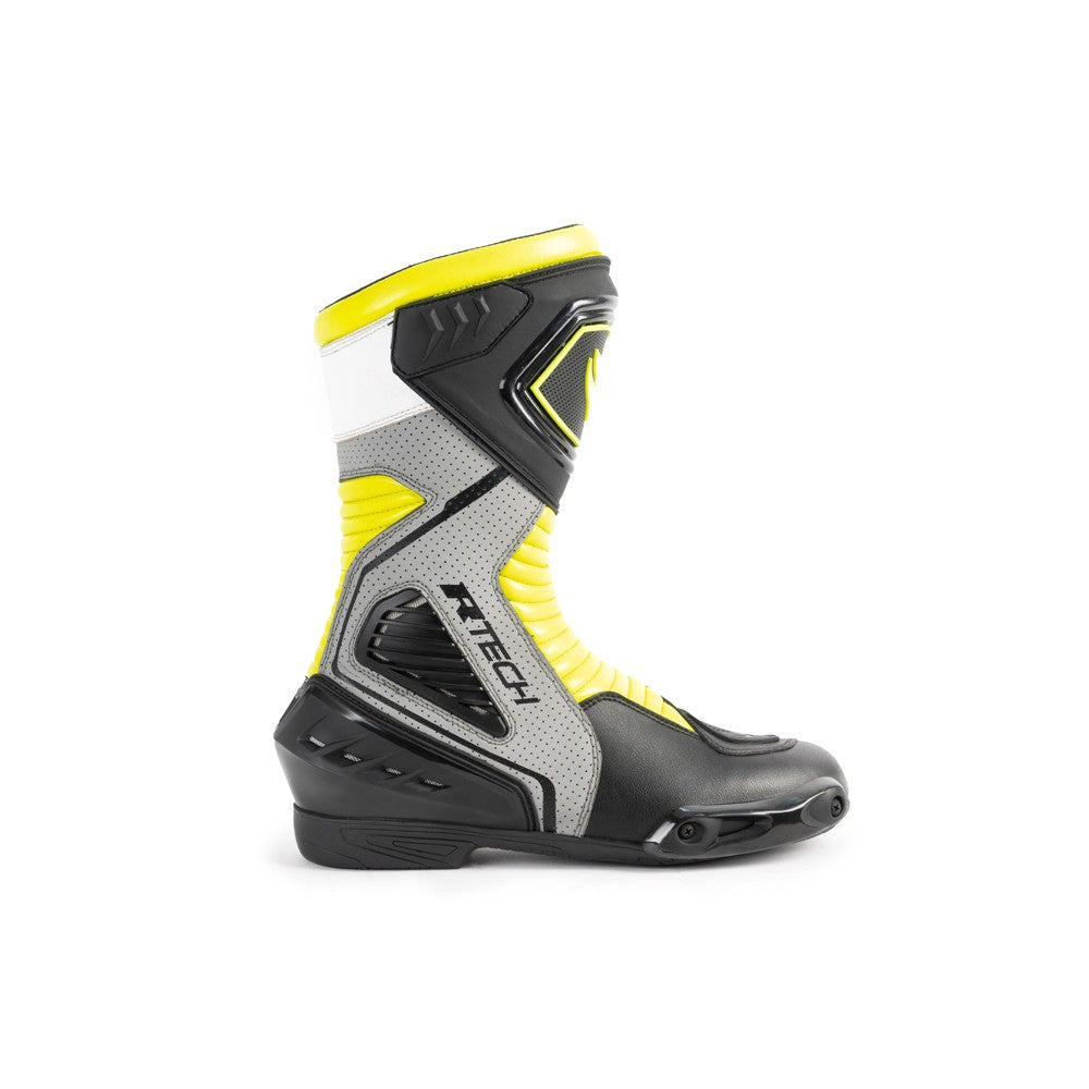 R-TECH - Botas Piel Performer Man Negro/Amarillo Fluor - SECURTEX MOTOR S.L (t/a MaximoMoto)