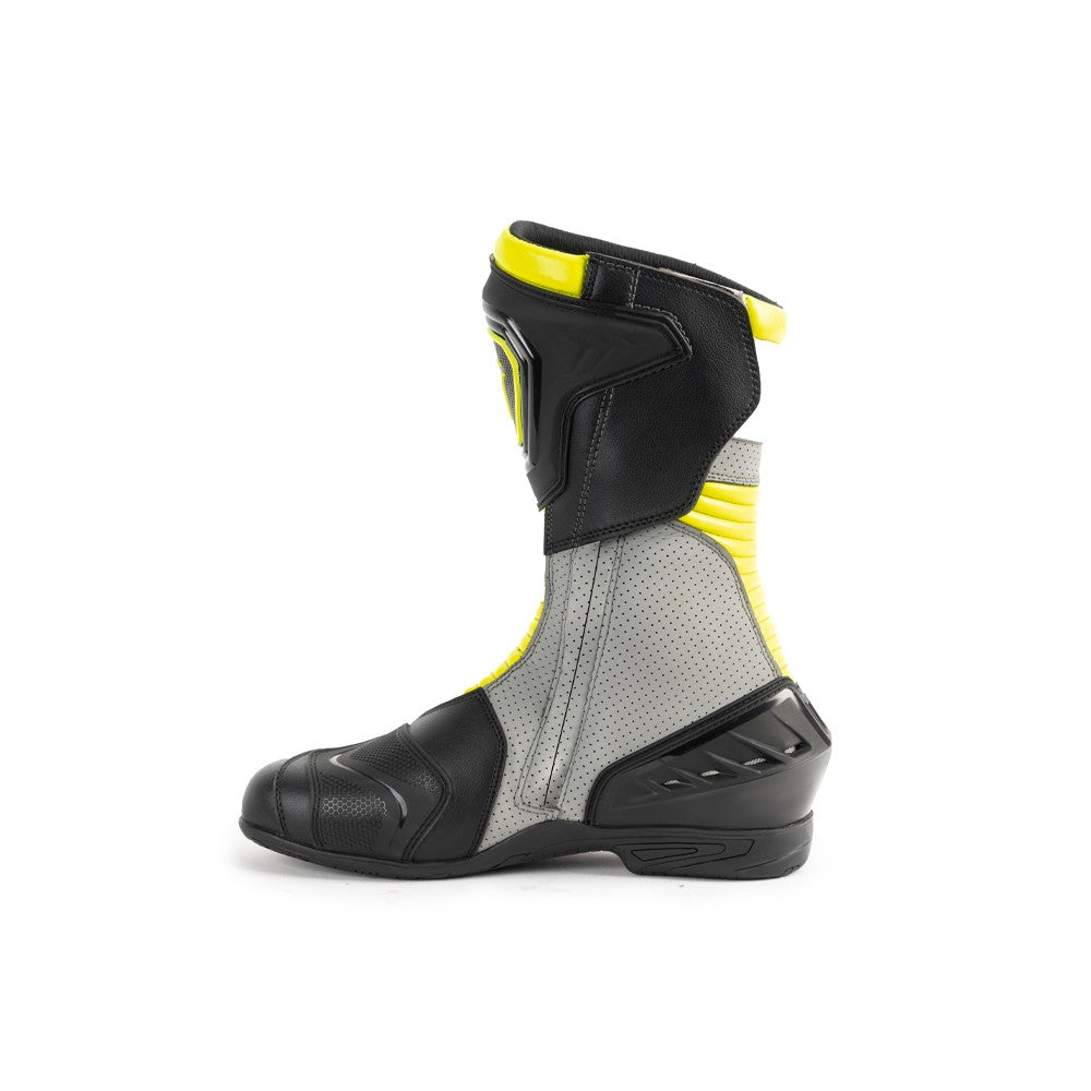 R-TECH - Botas Piel Performer Man Negro/Amarillo Fluor - SECURTEX MOTOR S.L (t/a MaximoMoto)