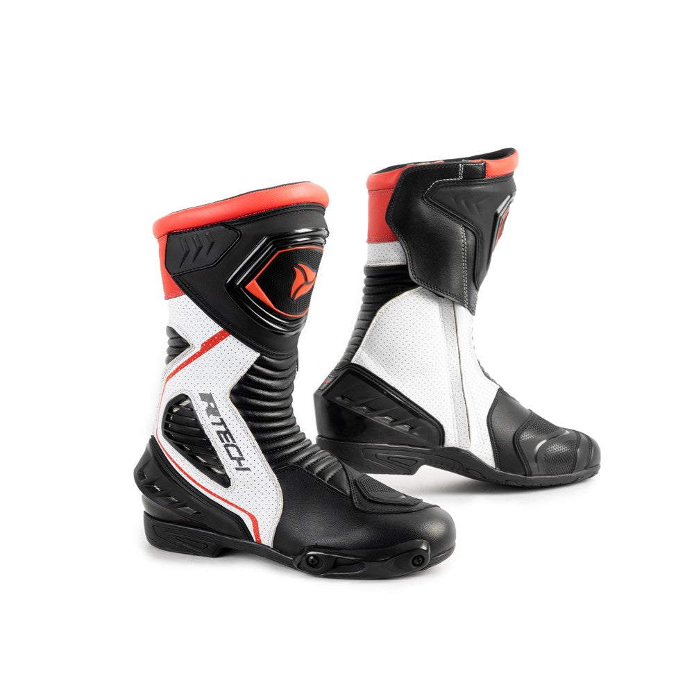 R-TECH - Botas Piel Performer Man Negro/Rojo Fluor
