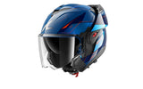 SHARK OXO MEKARIUM Azul Chromo Naranja Casco De Moto