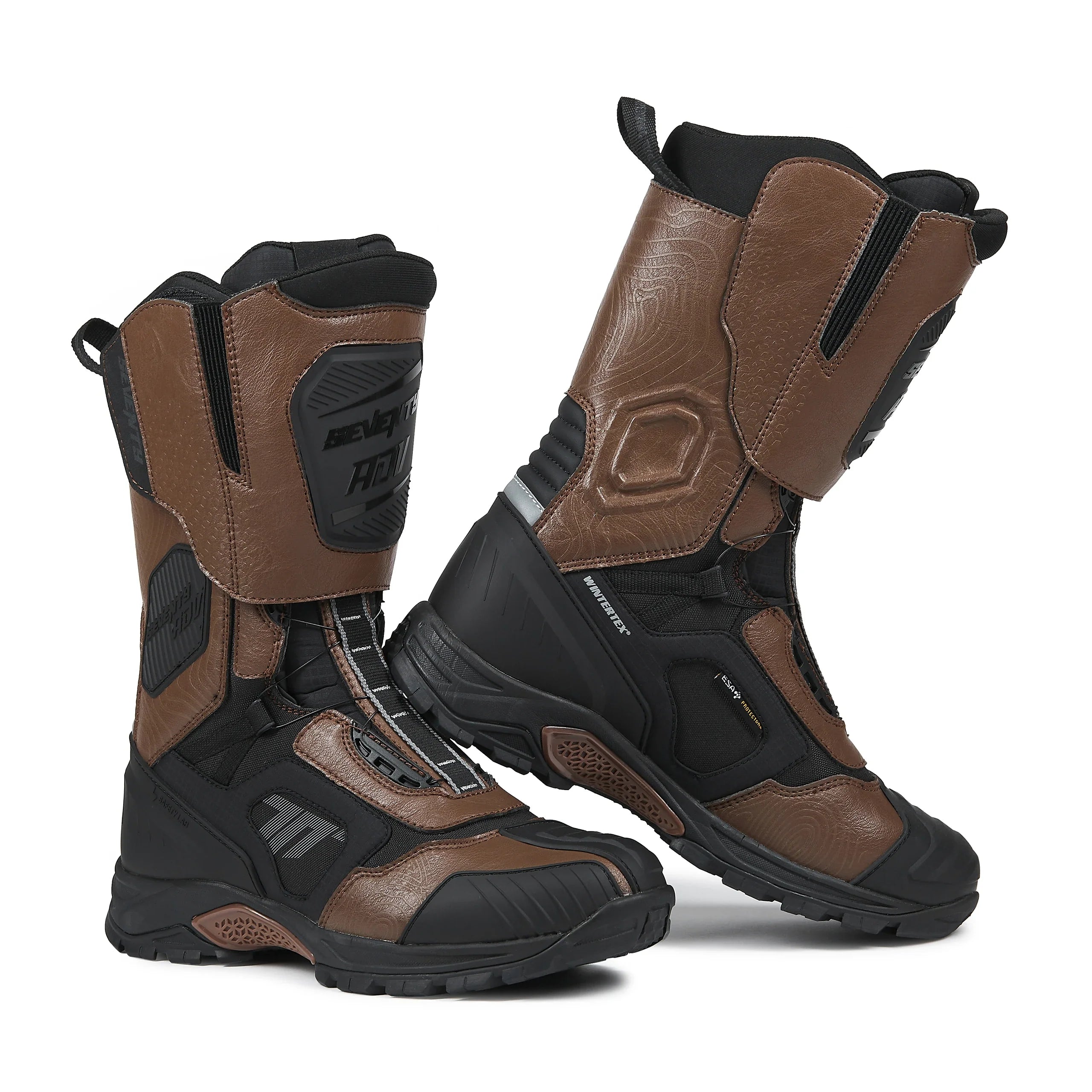 SEVENTY SD-BA6 STELVIO HIGH Botas de moto unisex Negro Marrón