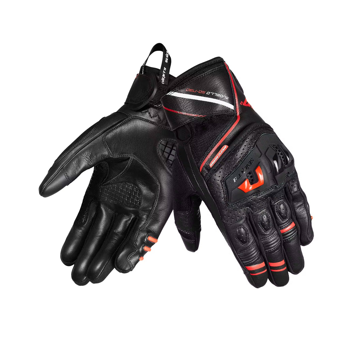 SEVENTY DEGREES SD-N30 MUGELLO GUANTE DE MOTO HOMBRE NEGRO ROJO