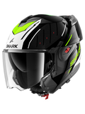 SHARK OXO RYDGER ABATIBLE MODULAR CASCO NEGRO BLANCO AMARILLO