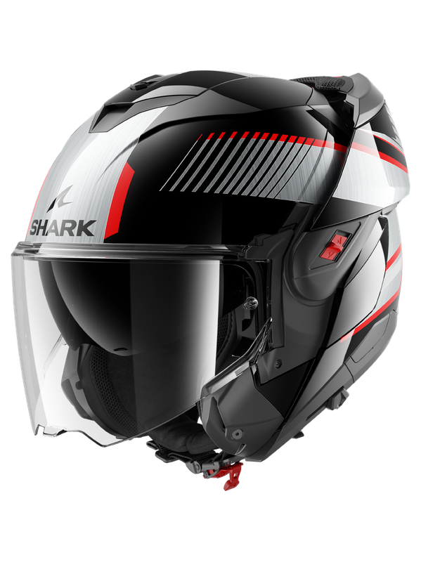 SHARK OXO SIEVE negro cromado plateado modular Casco