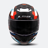 LS2 FF808 STREAM II MIKA CASCO DE MOTO BLANCO AZUL ROJO