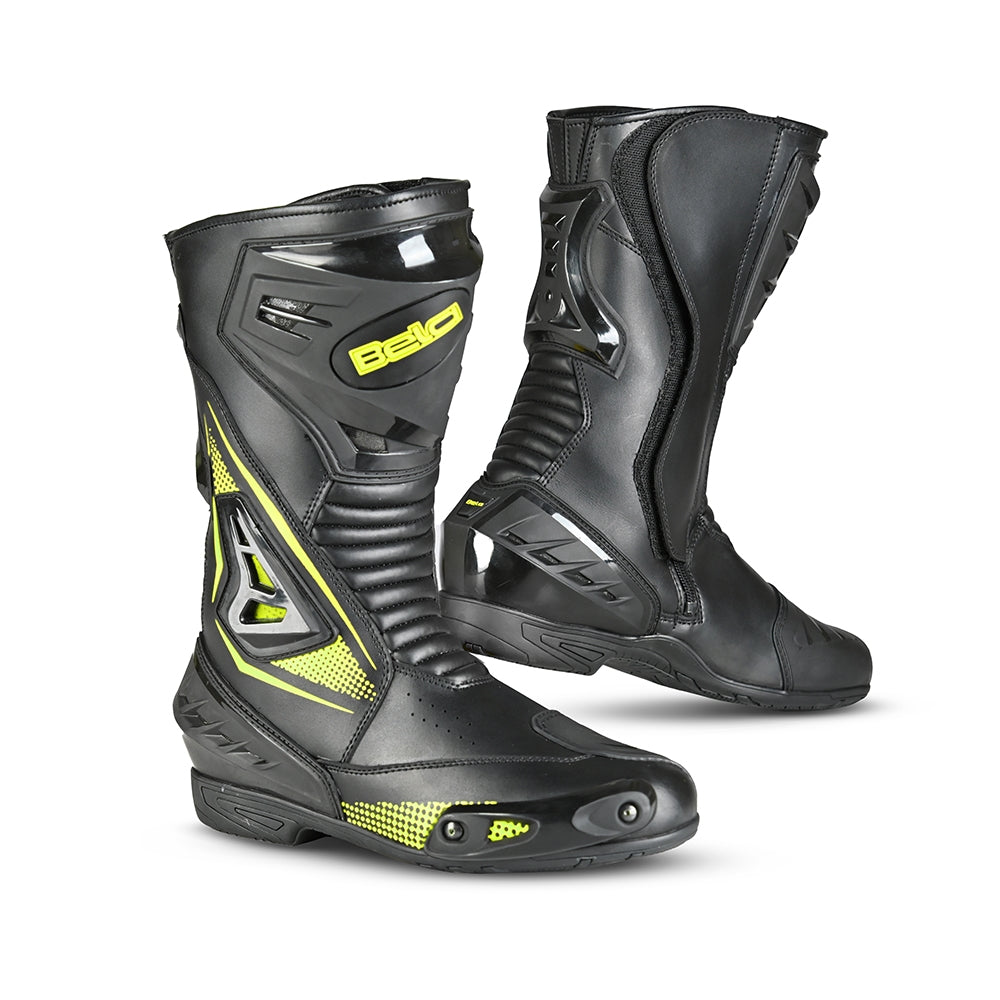 BELA - Botas Piel Master Man Negro/Amarillo Fluor - SECURTEX MOTOR S.L (t/a MaximoMoto)