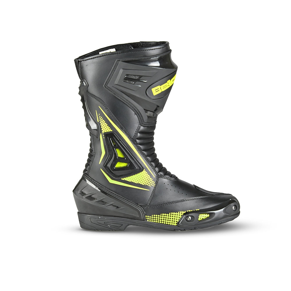 BELA - Botas Piel Master Man Negro/Amarillo Fluor - SECURTEX MOTOR S.L (t/a MaximoMoto)
