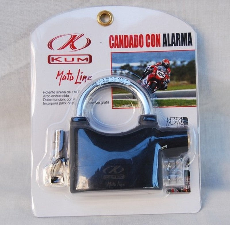 KUM CANDADO CON ALARMA KUM / NEGRO - SECURTEX MOTOR S.L (t/a MaximoMoto)