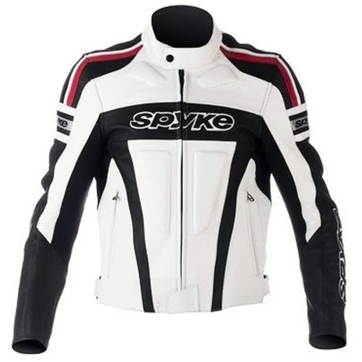 SPYKE KAVER GP PIEL RACING JACKET BLANCO/NEGRO/ROJO