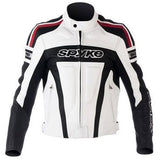 SPYKE KAVER GP PIEL RACING JACKET BLANCO/NEGRO/ROJO