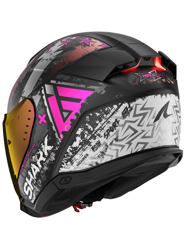 Shark SKWAL i3 Hellcat Casco abierto negro mate cromado morado
