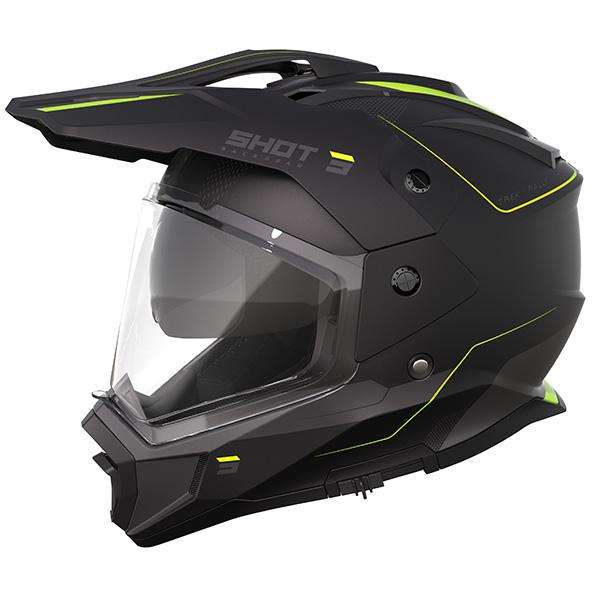 SHOT TREK MAX VISION RALLY CASCO DE MOTO NEGRO NEON AMARILLO MATE