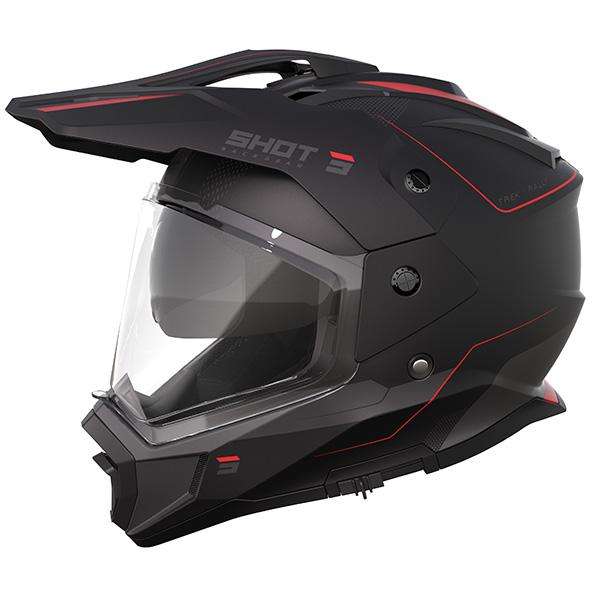 SHOT TREK MAX VISION RALLY CASCO DE MOTO NEGRO ROJO MATE