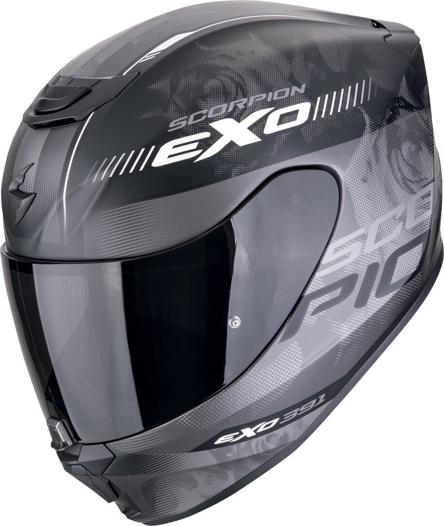 SCORPION CASCOS INTEGRALES EXO-391 AVA NEGRO MATE PLATA