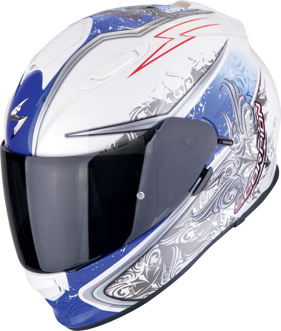 SCORPION CASCOS INTEGRALES EXO-491 RUN BLANCO AZUL