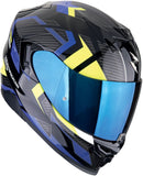 SCORPION CASCOS INTEGRALES EXO-520 EVO AIR SENSUS NEGRO-AZUL AMARILLO NEÓN