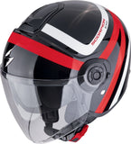 SCORPION EXO-CITY II RIVA Abierto Jet Casco Negro-Rojo