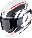 SCORPION EXO Tech Evo Furio Casco modular Blanco Mate Negro Rojo