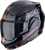 SCORPION EXO Tech Evo Traveler Casco Modulare Negro Cobre