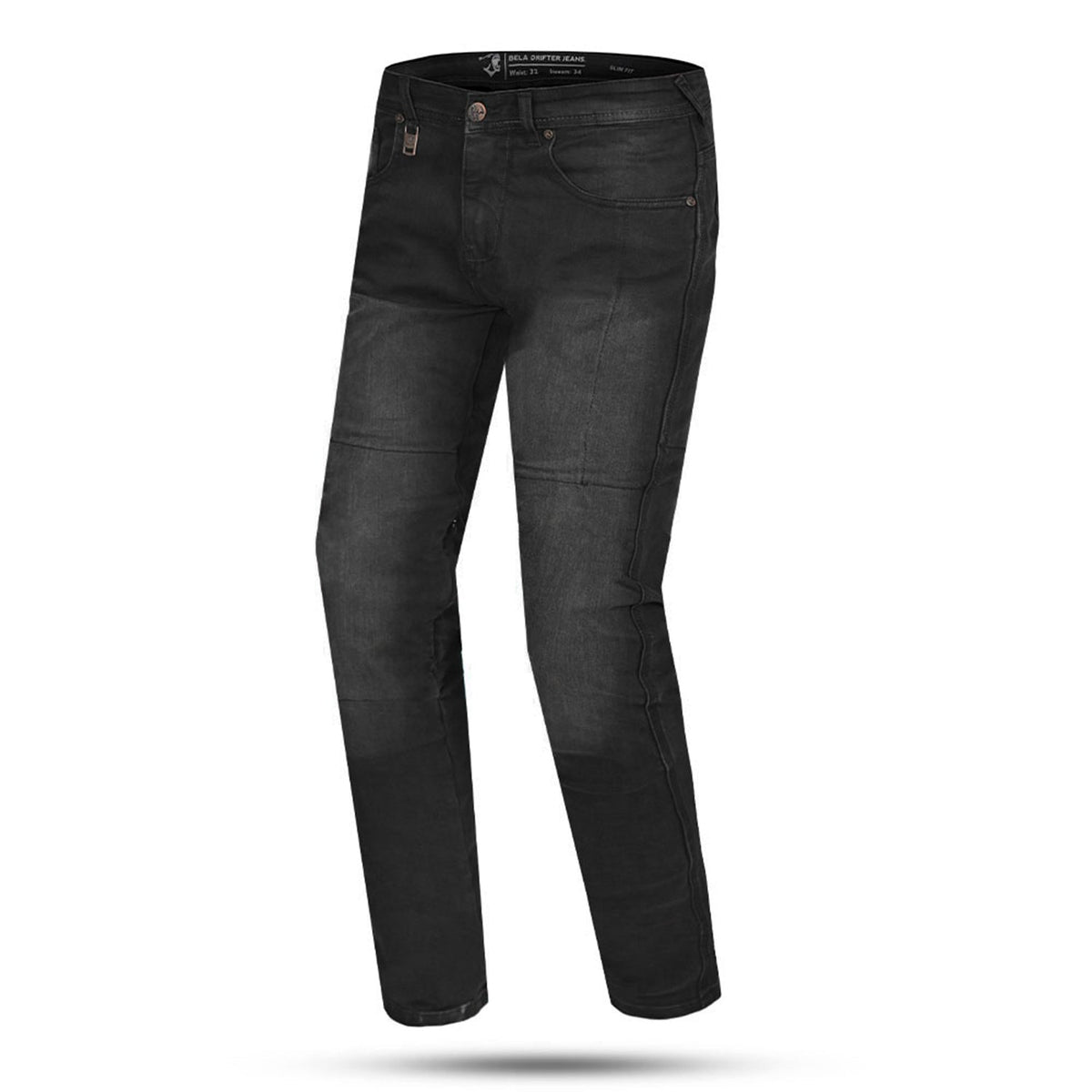 BELA STROKE JEANS DE MOTO HOMBRE JEANS 30L NEGRO SPRAY