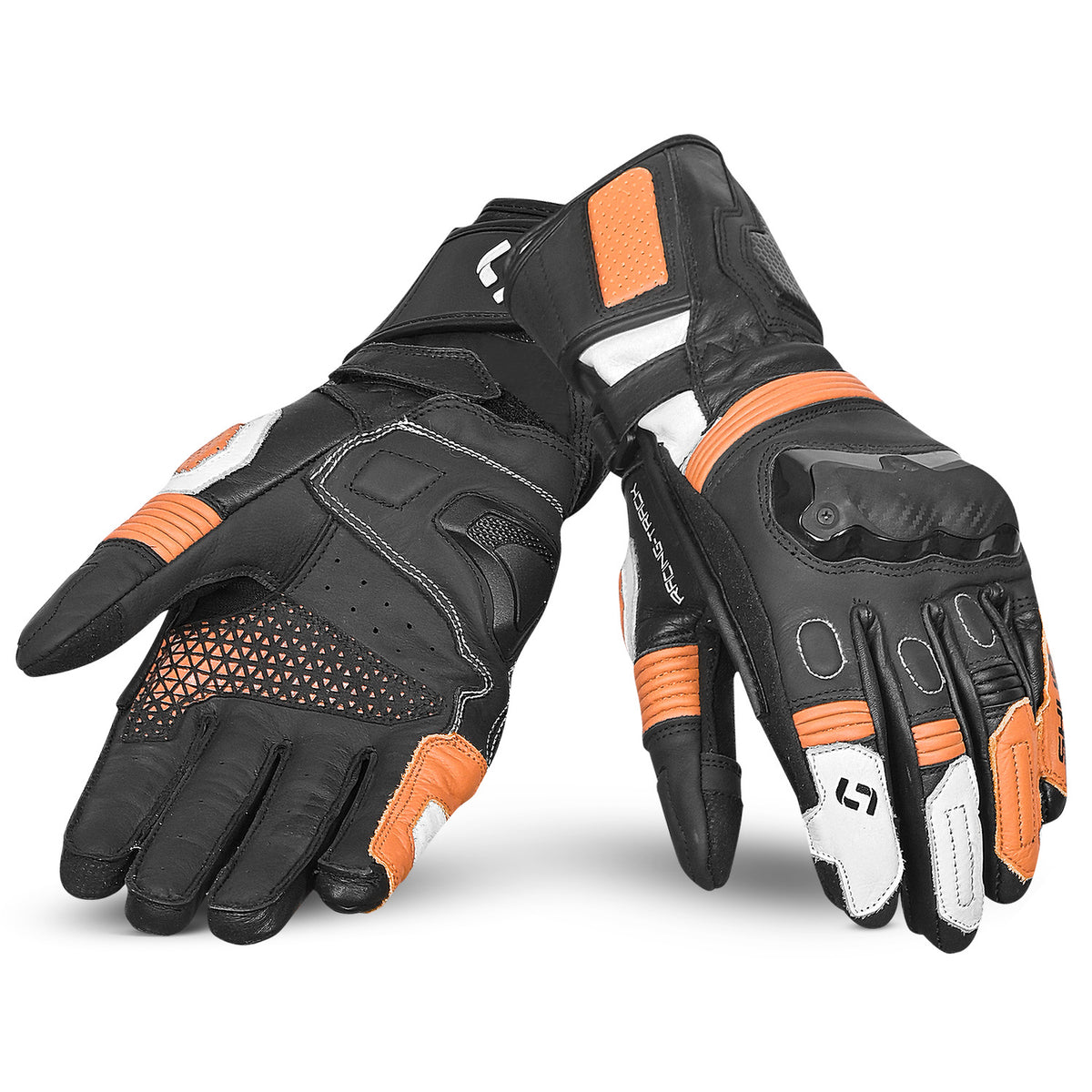 SHUA RANGER PRO GUANT DE MOTO HOME NEGRE BLANC TARONJA