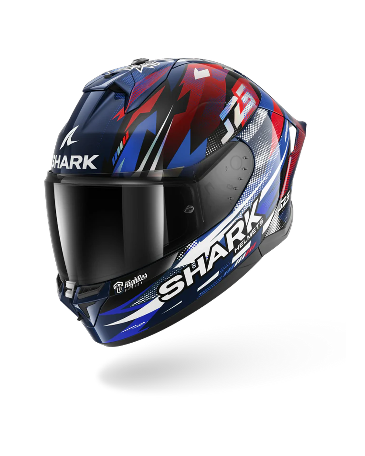 SHARK  SKWAL CUP REPLICA ZARCO GP DE FRANCE Azul Chrome  Rojo Casco De Moto