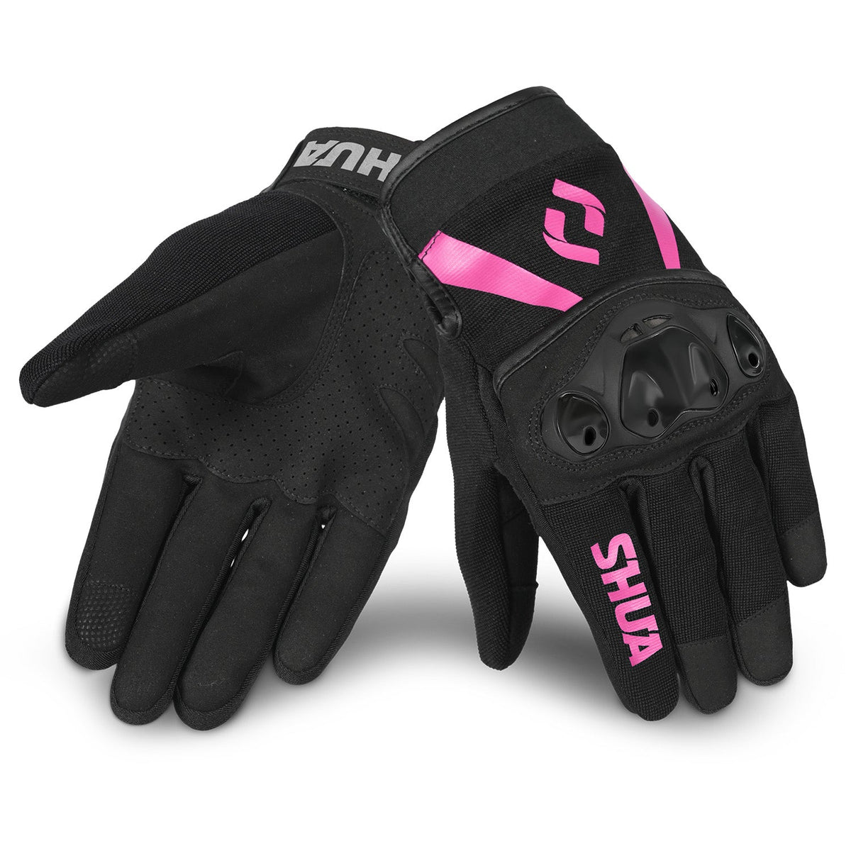 SHUA SHOT GUANTES DE MOTO TEXTILE MUJER NEGRO ROSA