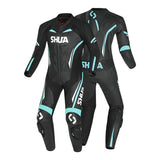 SHUA INFINITY 1PC MONO DE MOTO MUJER NEGRO BLANCO TURQUISE