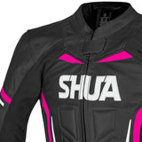 SHUA INFINITY DONA JAQUETE CUIR NEGRE FUSHIA