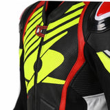 SPYKE ARAGON RACE 1PC MONO DE MOTO NEGRO BLANCO ROJO FLUO AMARILLO