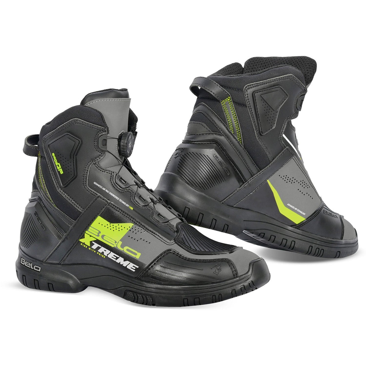 BELA EXTREME FORCE URBAN BOTA DE MOTO NEGRE GRIS GROC