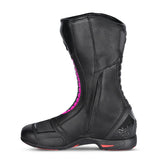 BELA STRIP CUIR GIRA DONA BOTA DE MOTO NEGRE ROSA
