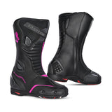 BELA STRIP CUIR GIRA DONA BOTA DE MOTO NEGRE ROSA